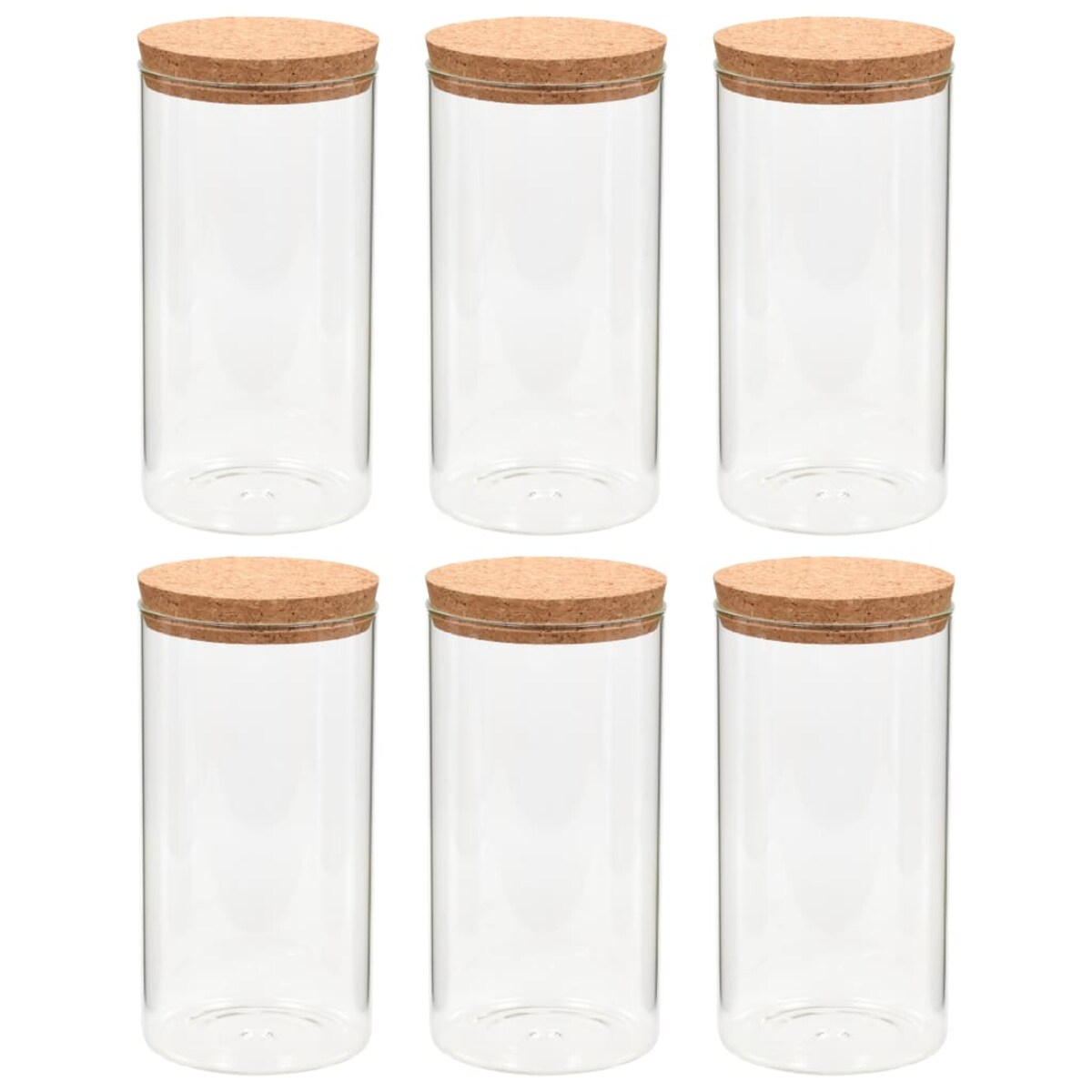 vidaXL Szklane słoje z korkową pokrywką, 6 szt., 1400 ml