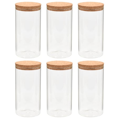 vidaXL Szklane słoje z korkową pokrywką, 6 szt., 1400 ml