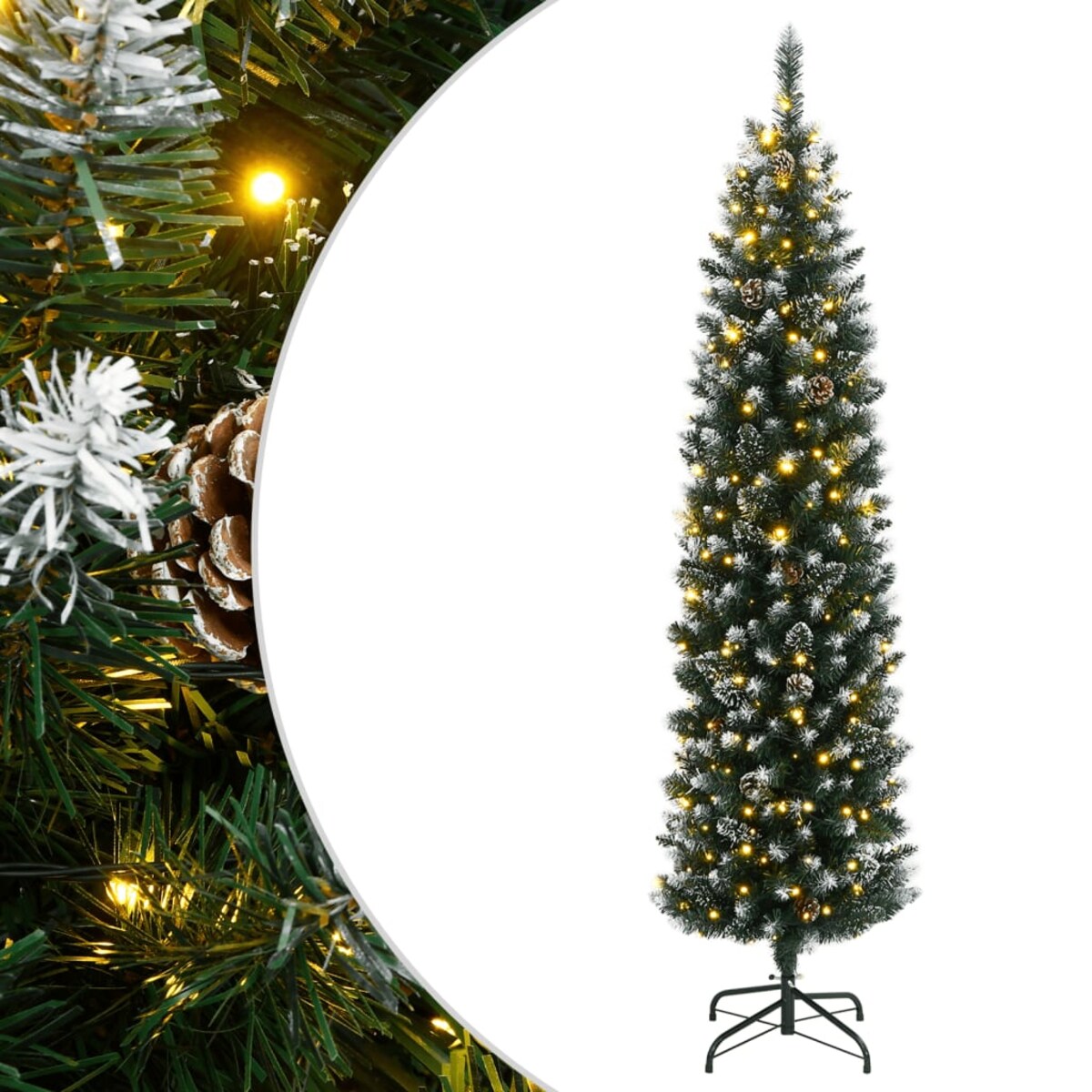 vidaXL Sztuczna, smukła choinka, 300 LED, 210 cm