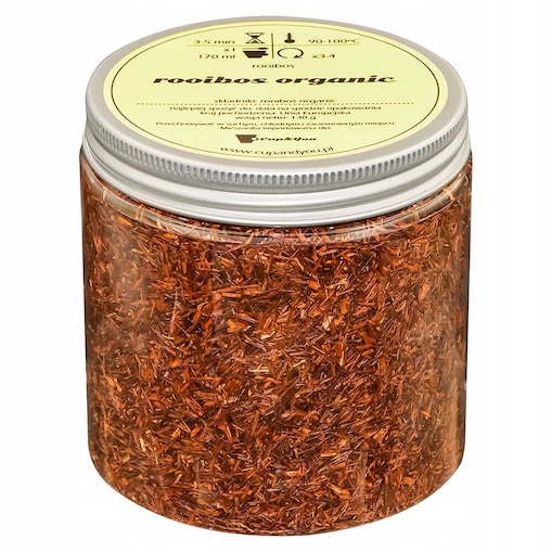 Herbata rooibos z czerwonokrzewu ORGANIC o pełnym silnym smaku rooibosa - herbata liściasta sypana mieszanka napar susz - gotowa na prezent upominek