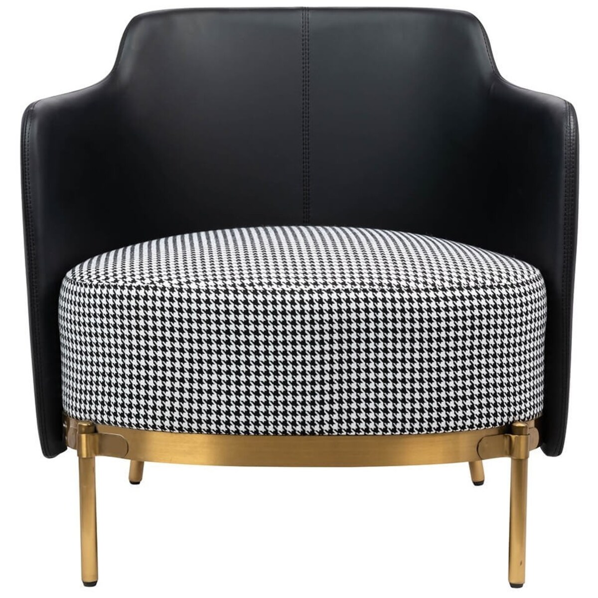 Salonowy fotel wypoczynkowy Venice ze złotą podstawą, King Home