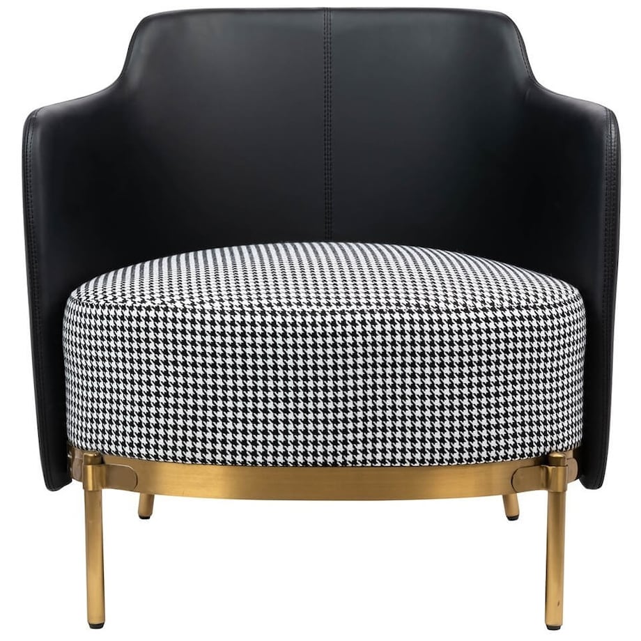 Salonowy fotel wypoczynkowy Venice ze złotą podstawą, King Home