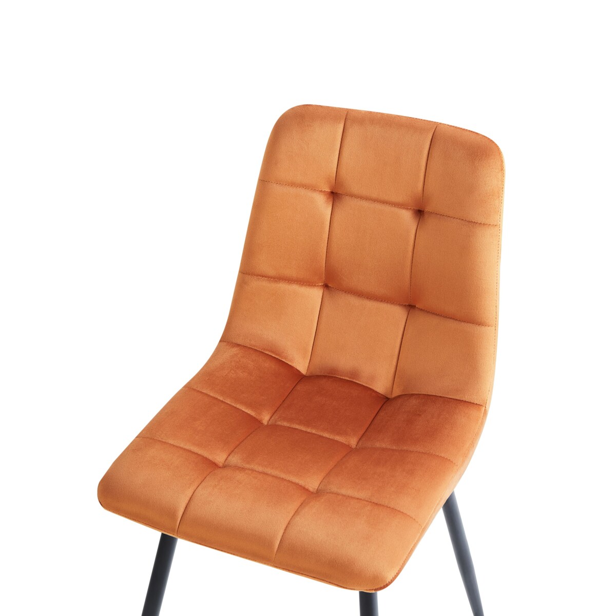 Zestaw 4 krzeseł do jadalni POWELL Welur Pomarańczowy