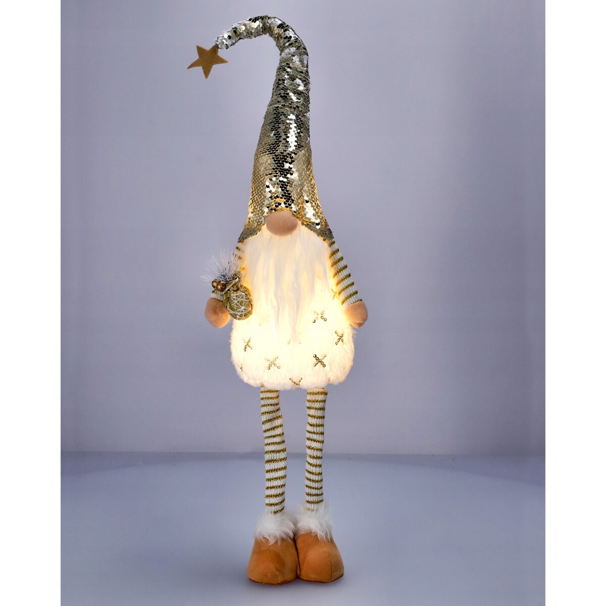 SKRZAT świąteczny KRASNAL gnom Mikołaj DUŻY biały