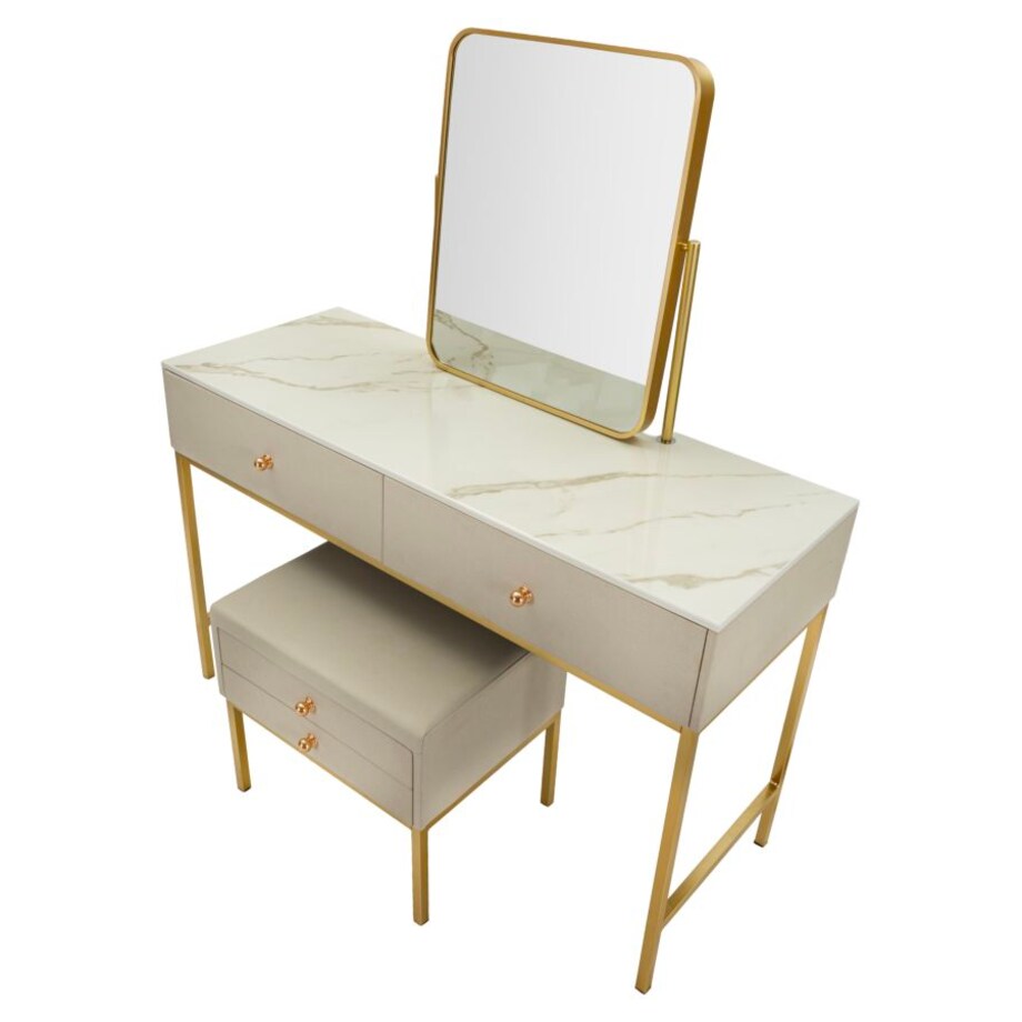 Toaletka Luxury Dressin, zestaw 3 szt., 120 x 45 x 75 cm, konsola do makijażu, wielokolorowy, Mauro Ferretti