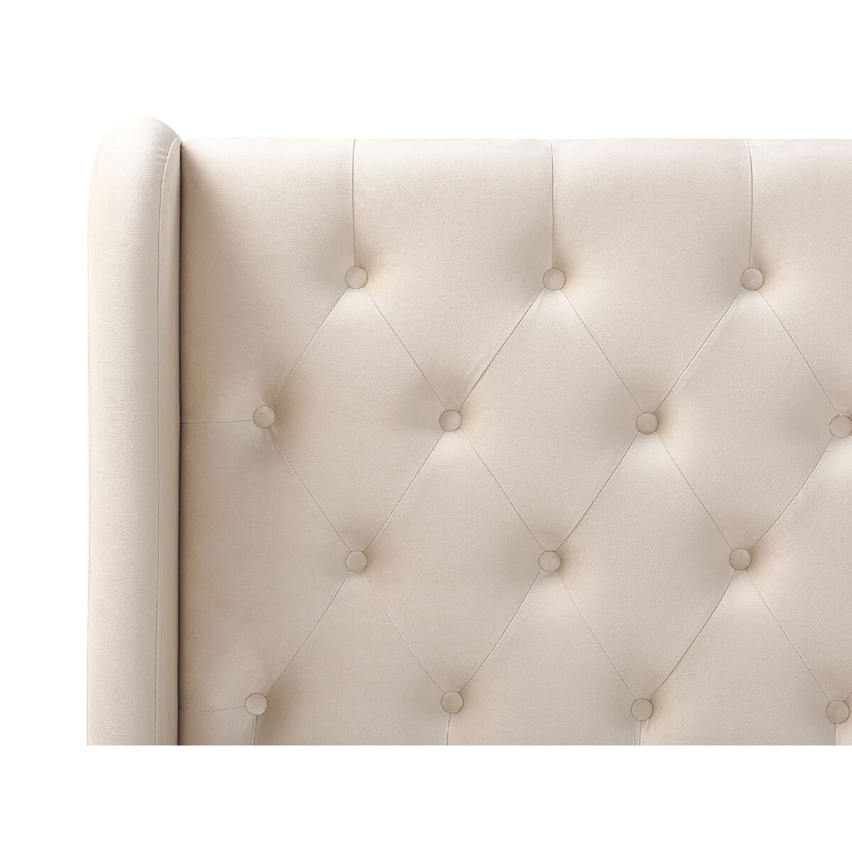 Łóżko Welur FORBACH 180 x 200 cm Beżowy