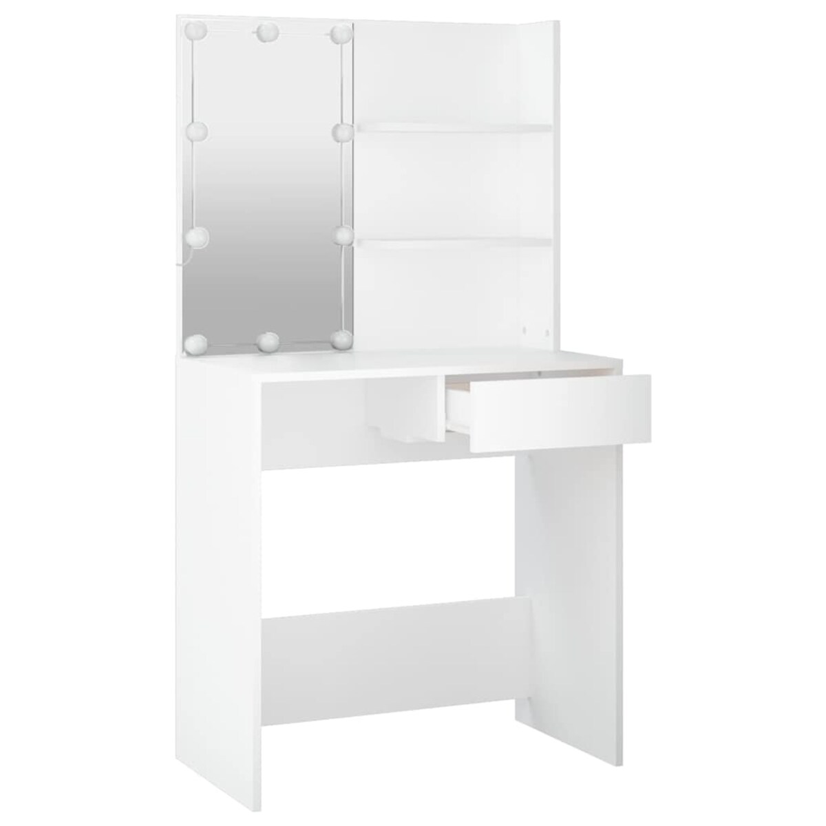 vidaXL Toaletka z oświetleniem LED, biała, 74,5x40x141 cm