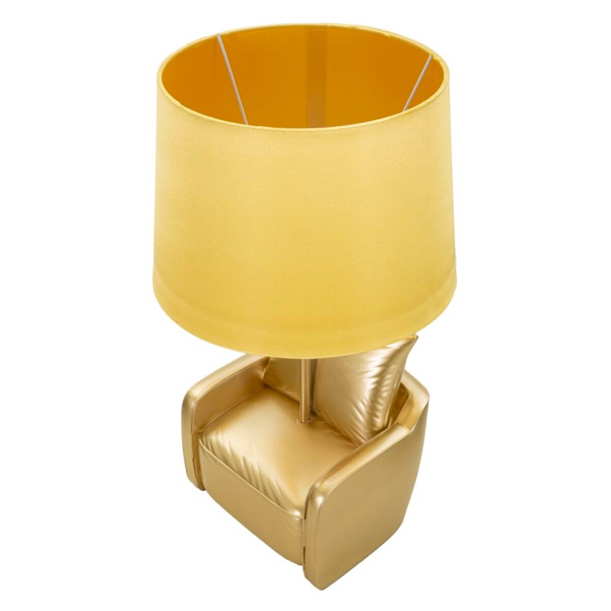 Lampa stołowa Midcentury, kolor złoty, żywica syntetyczna, żelazo i tkanina, 26 x 26 x 46 cm, 1 x E27, max. 40 W, do salonu i sypialni, Mauro Ferretti