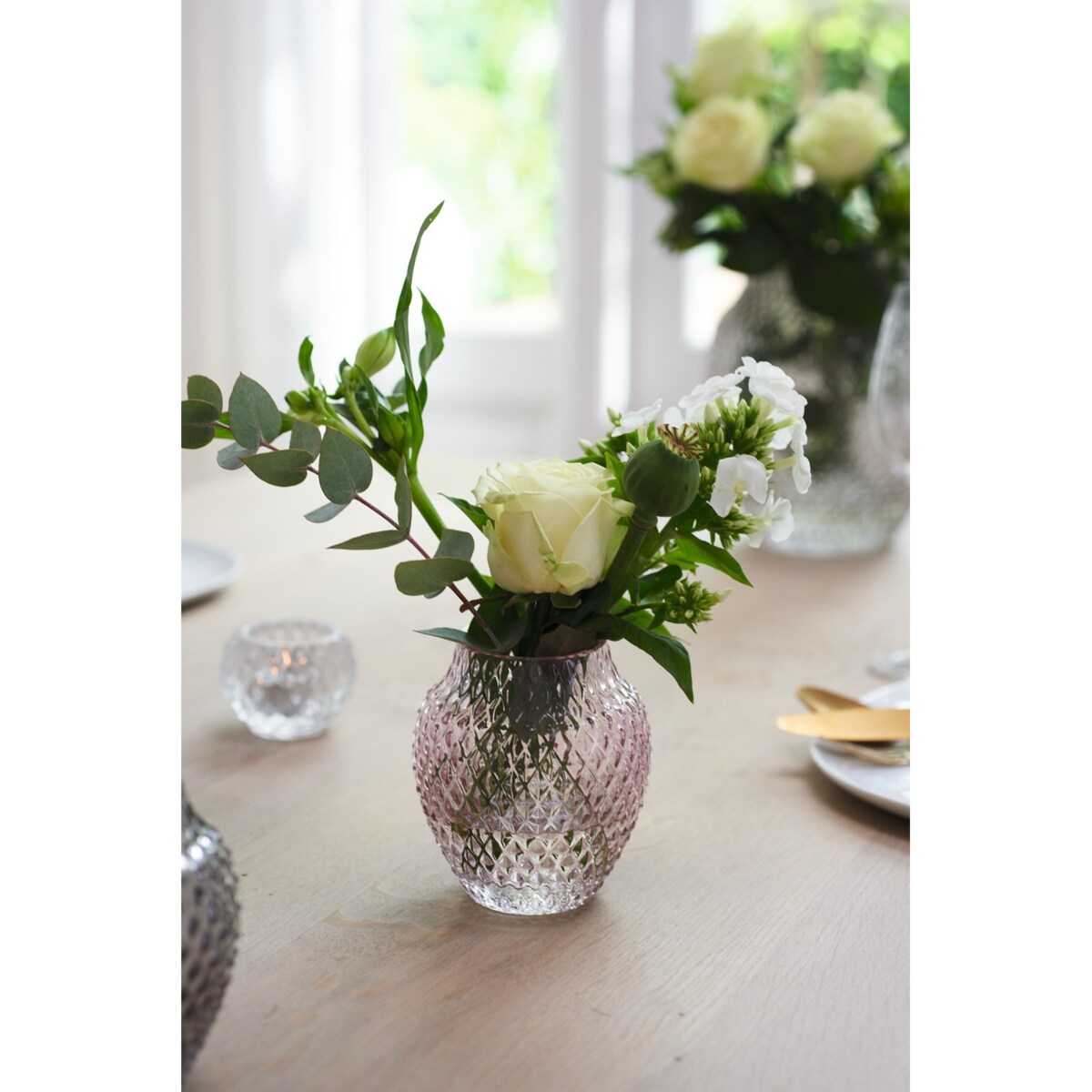 Wazon szklany h 11cm fiolet POESIA - Leonardo