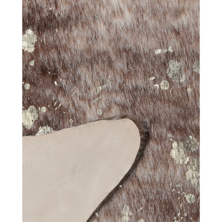 Dywan ekoskóra w łaty 130 x 170 cm brązowy ze złotym BOGONG