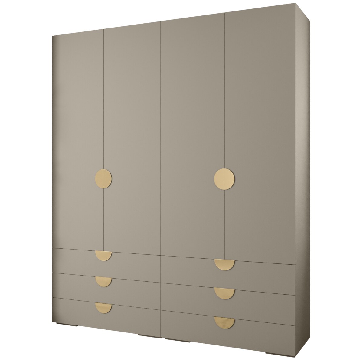 Garderoba wysoka do przedpokoju INOVA 4 Z16 kaszmir+złoty