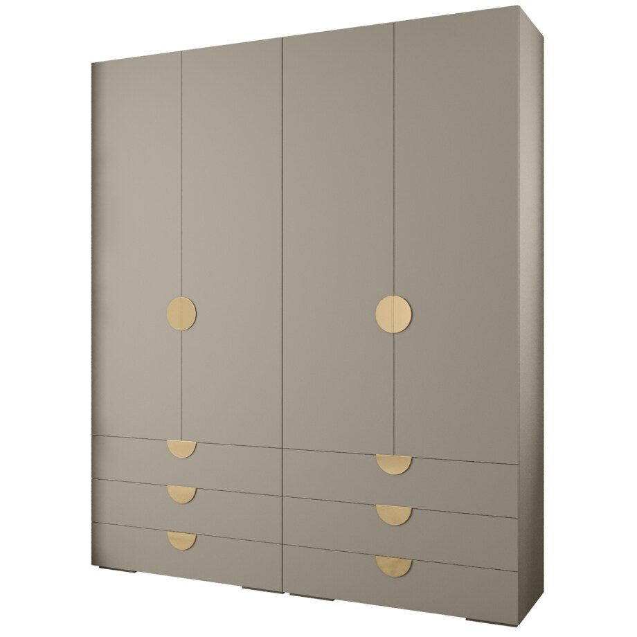 Garderoba wysoka do przedpokoju INOVA 4 Z16 kaszmir+złoty