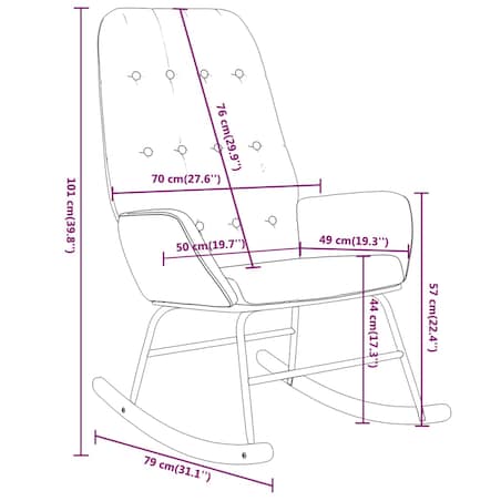 vidaXL Fotel bujany, kremowy, tapicerowany tkaniną