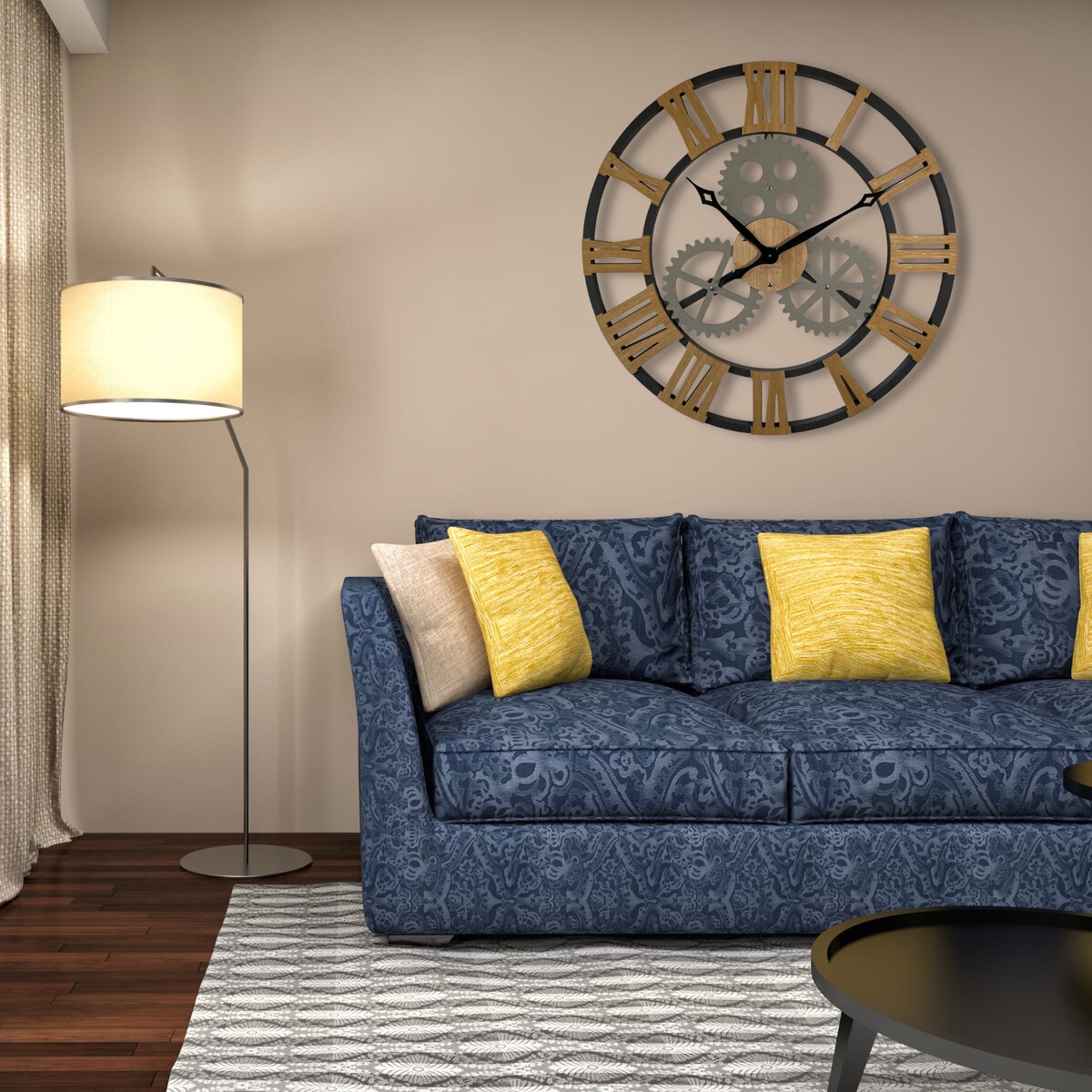 Duży zegar ścienny INDUSTRIAL 80cm