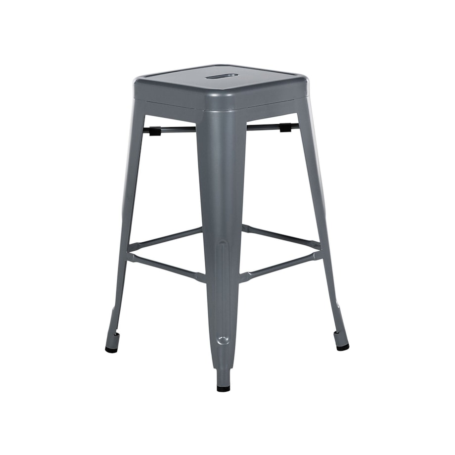 Zestaw 2 stołków barowych metalowych 60 cm szary CABRILLO