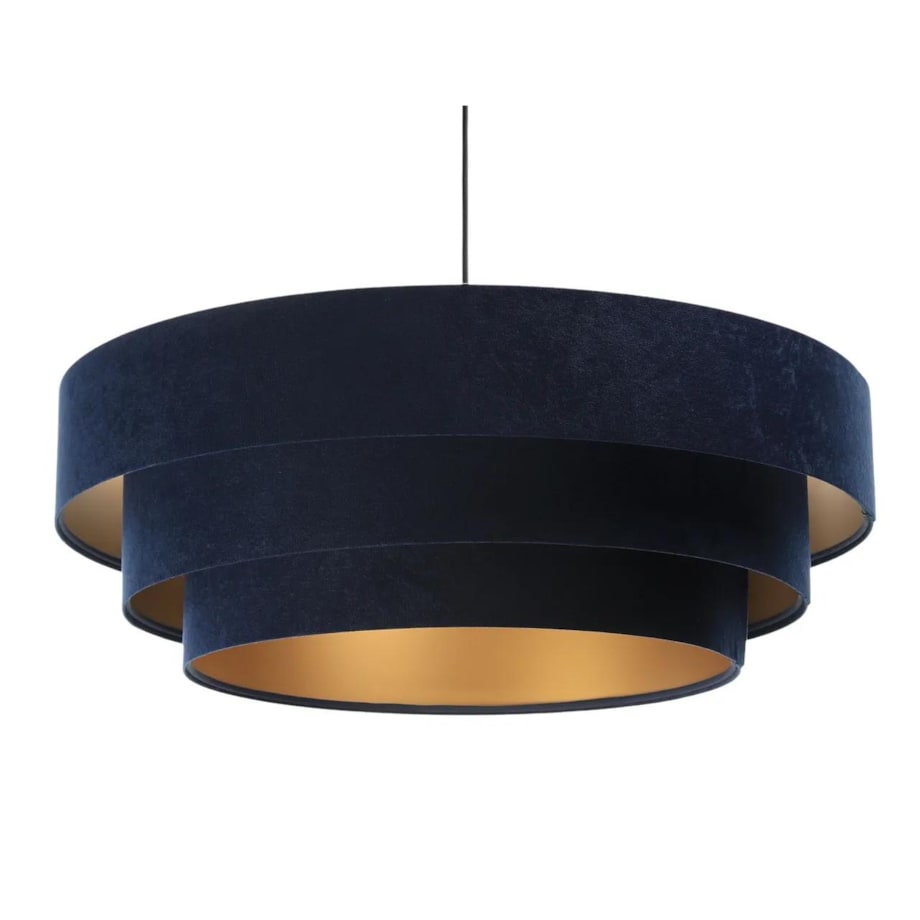 Lampa wisząca TRIO granatowa/złota