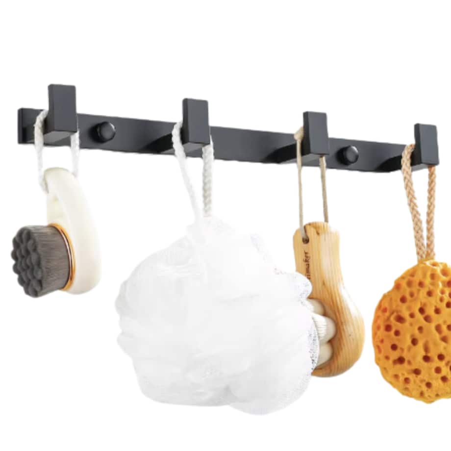 Wieszak ścienny czarny do łazienki kuchni przedpokoju haczyk