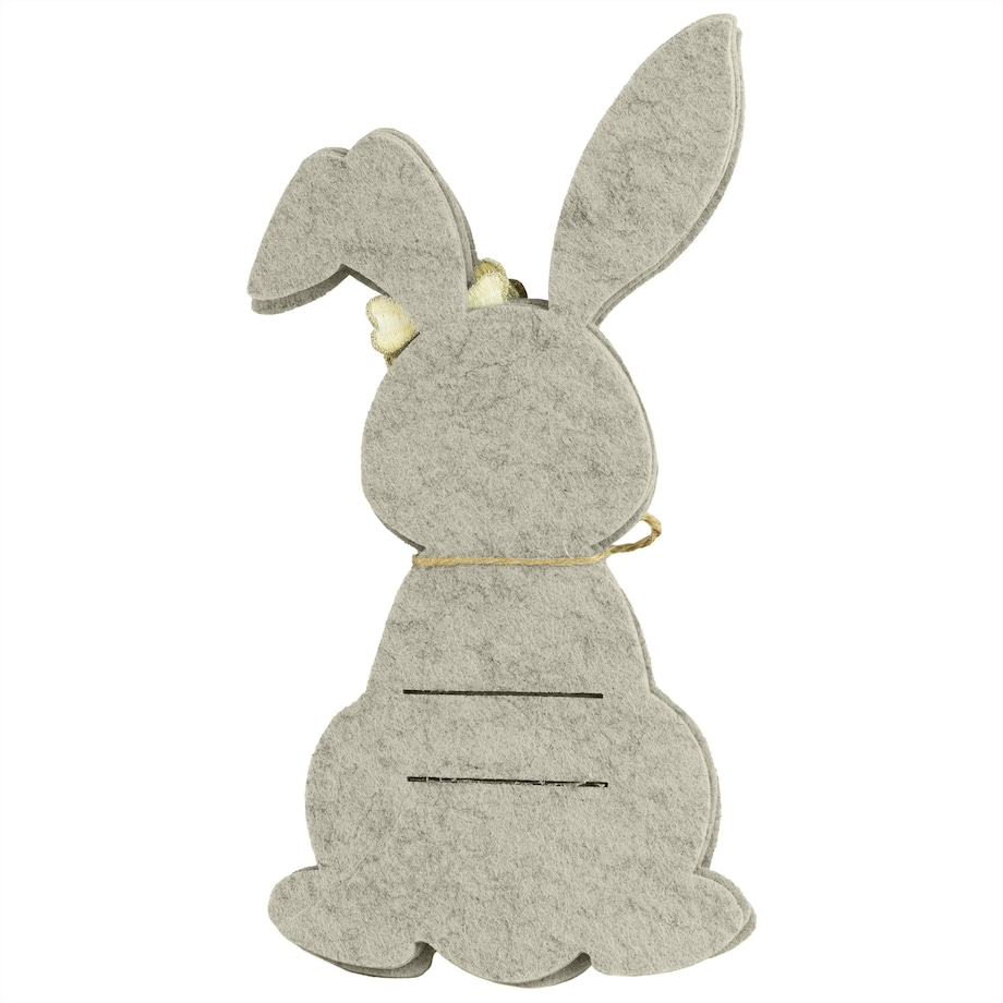 Kieszonka Etui Na Sztućce Wielkanocna Zajączek Filcowa Dekoracyjna Ozdobna Szary
