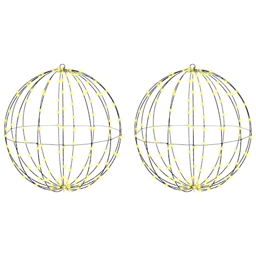 vidaXL Piłka z 384 diodami LED 2 pcs Ciepła biel 60 cm Metal