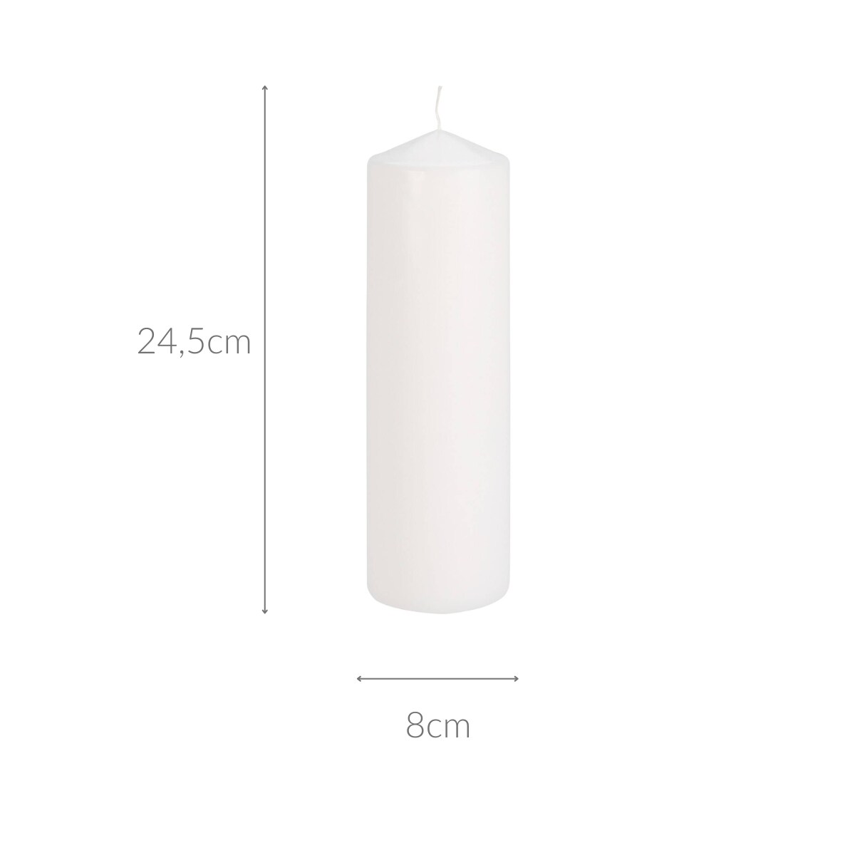 Świeca walec z parafiny, Ø 8 x 24,5 cm