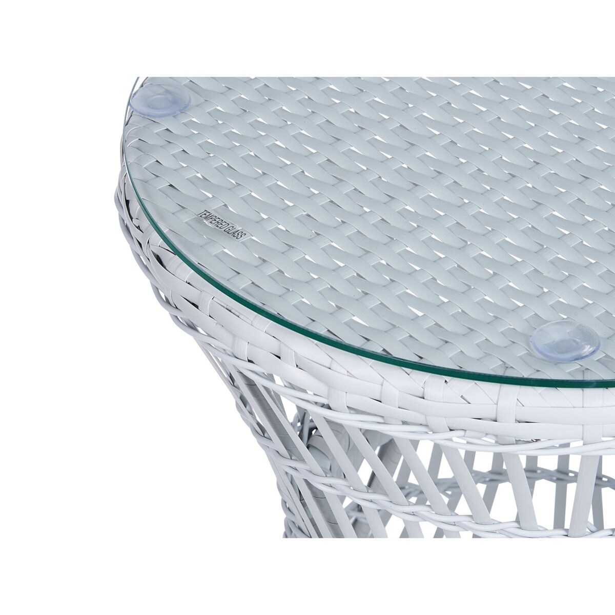 Zestaw mebli balkonowych z technorattanu biały MESYNA