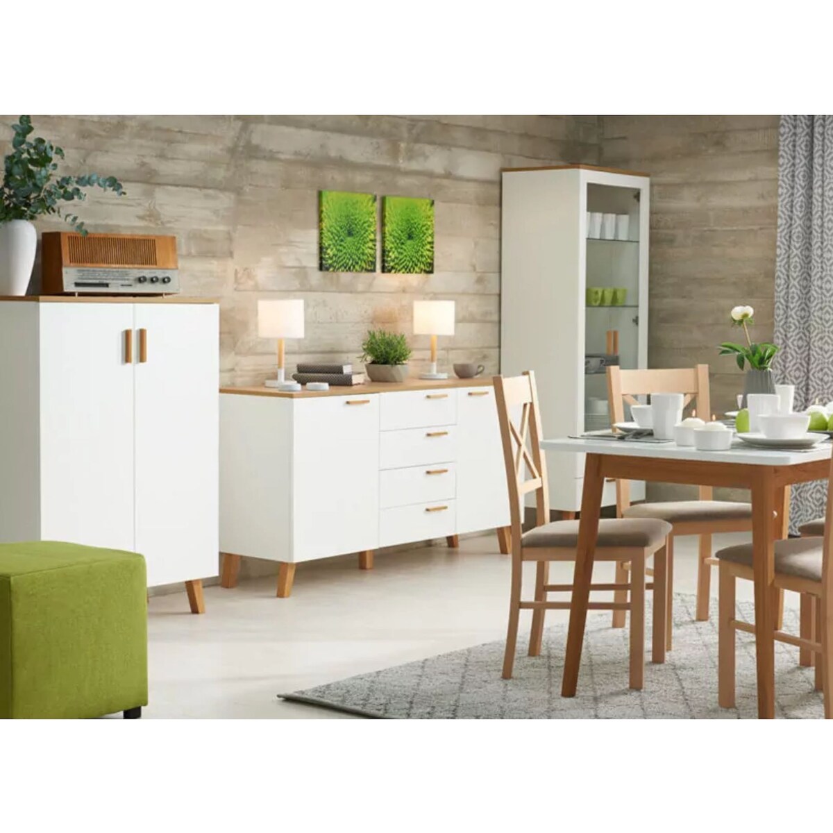 KONSIMO FRISK Biała szafa skandynawska