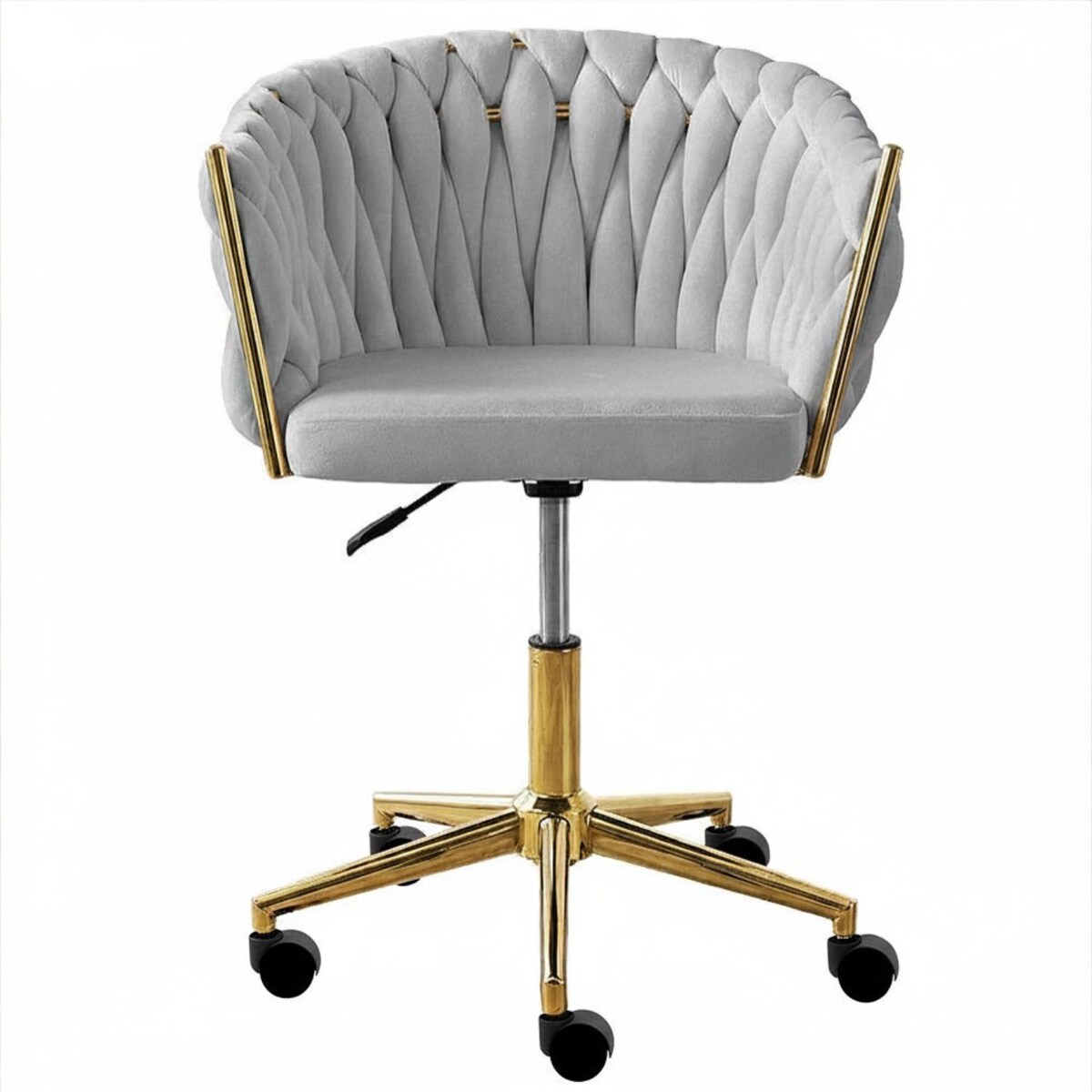 Fotel biurowy krzesło obrotowe regulowane welurowe szare