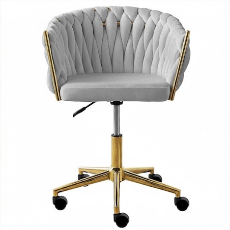 Fotel biurowy krzesło obrotowe regulowane welurowe szare