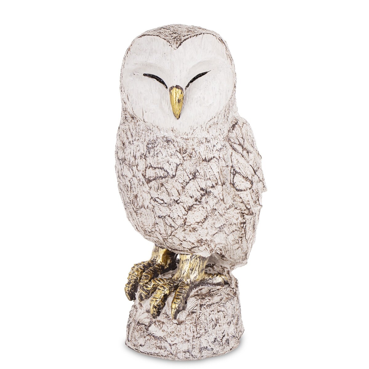 Dekoracja - biała sowa 23,5x11,5x11 cm UGLE