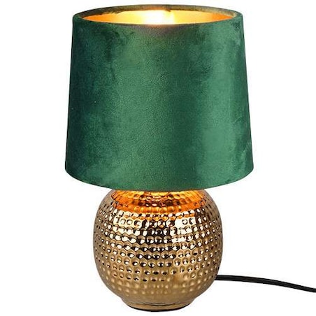 Nocna LAMPKA stojąca SOPHIA R50821015 RL Light stołowa LAMPA abażurowa na biurko ceramiczna zielona złota