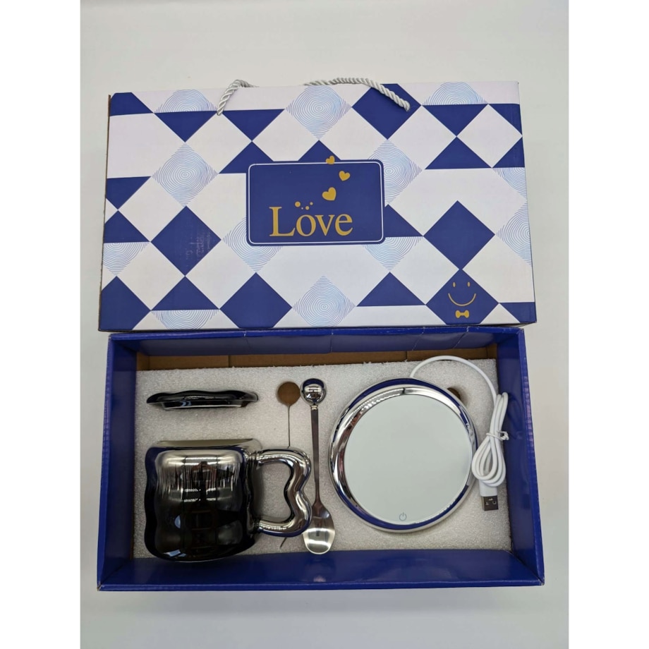 ELEGANCKI Kubek z podgrzewaczem + Łyżka + KABEL USB Kubek świąteczny GIFT