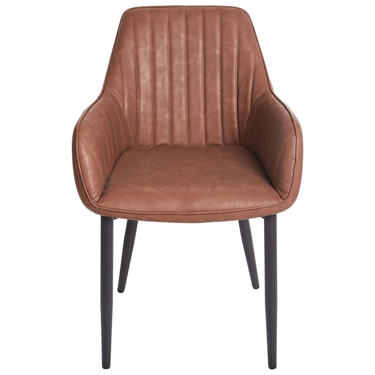 Zestaw 2 Skóra ekologiczna Krzesło do jadalni Brązowy WELLSTON