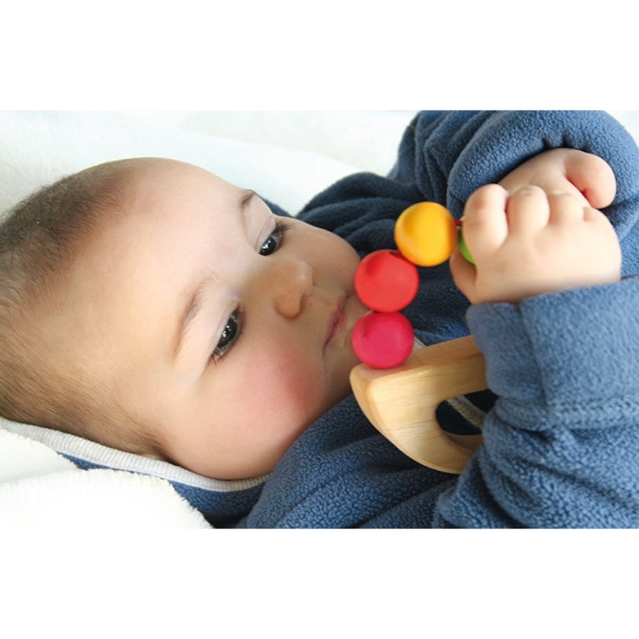 Grzechotka dla niemowlaka Statek drewniana kolorowa 0+ Grimm's