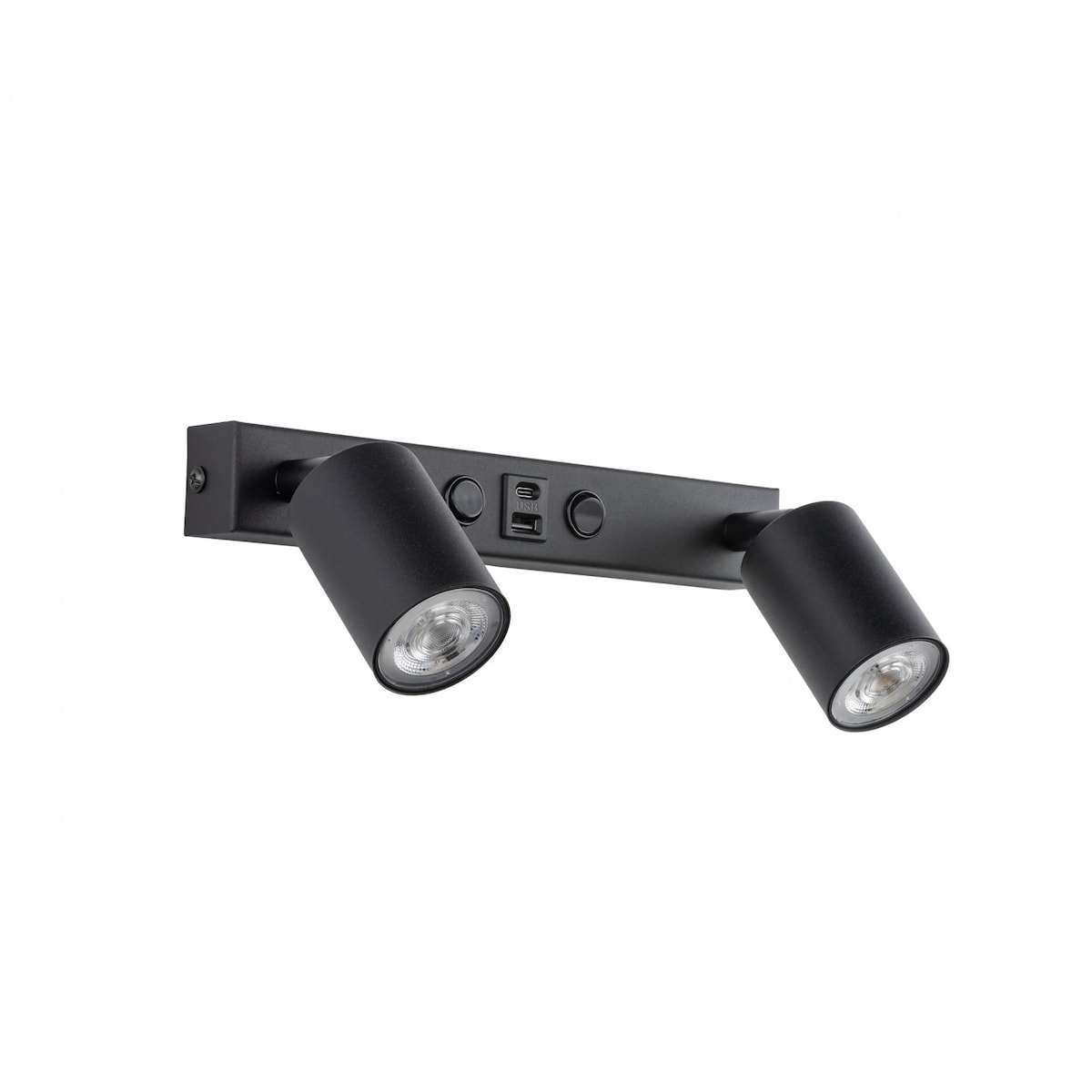 Kinkiet 2xGU10 z USB A+C i włącznikiem NEX BLACK 11356 TK Lighting czarny