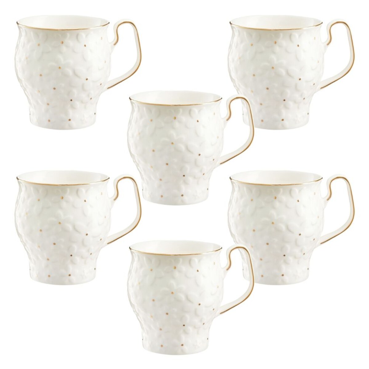 VILLA ITALIA Zestaw kubków porcelanowych 420 ml 6 sztuk FIORELLA