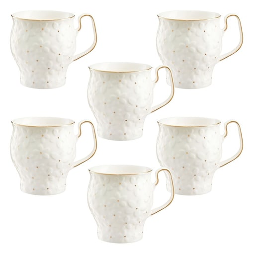 VILLA ITALIA Zestaw kubków porcelanowych 420 ml 6 sztuk FIORELLA