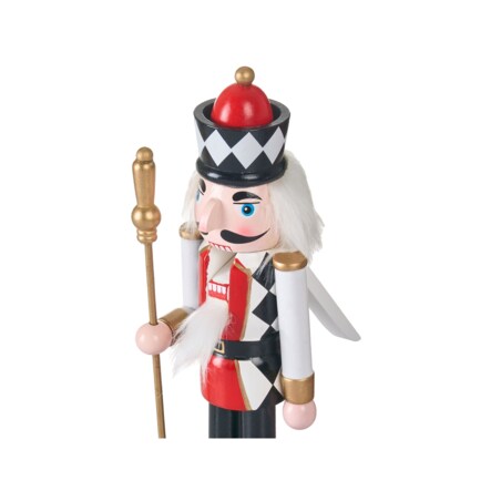 Zestaw 3 figurek dekoracyjnych RICKLEAN Dziadek do orzechów 30 cm Czerwony/ biały