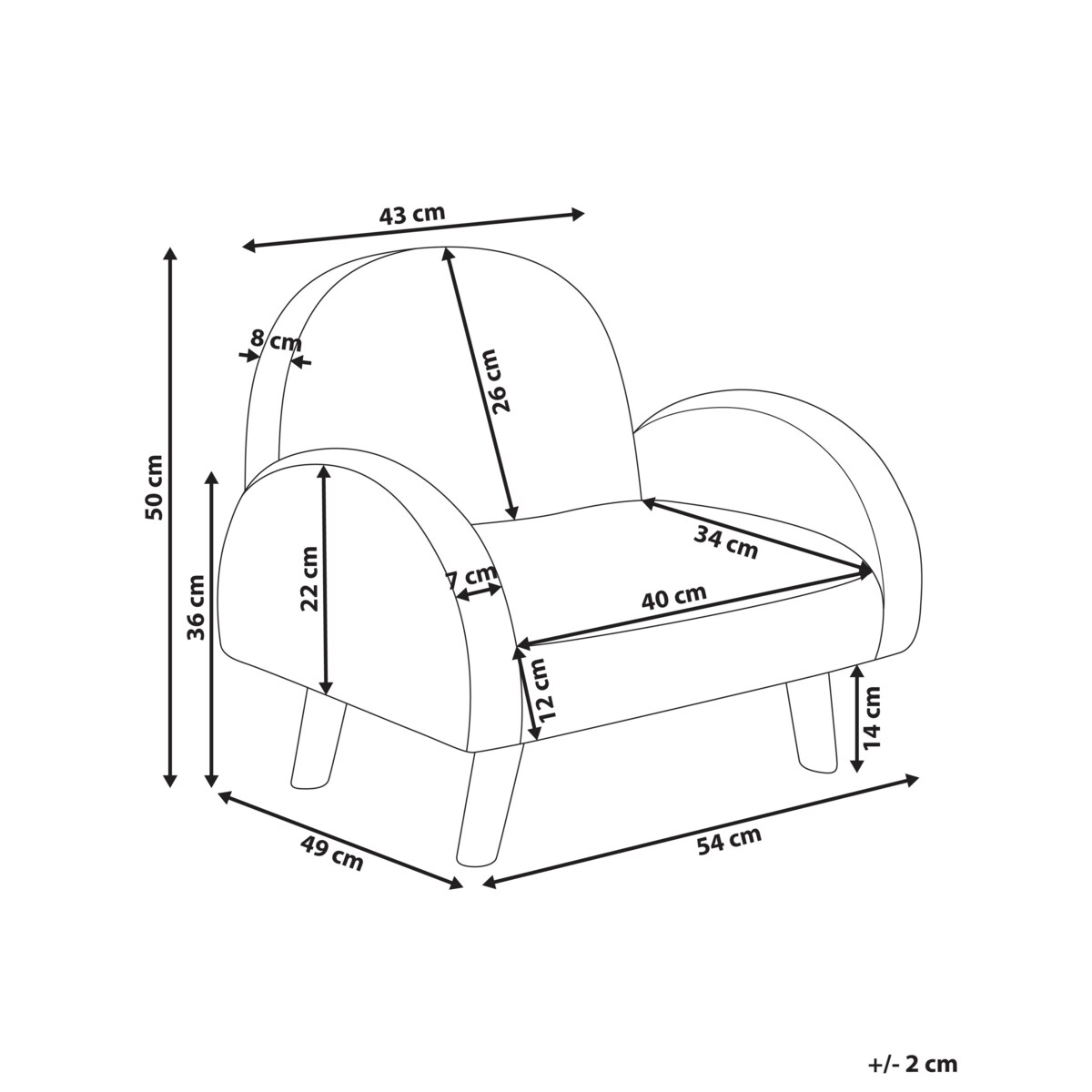 Fotel dziecięcy boucle niebieski OMBO