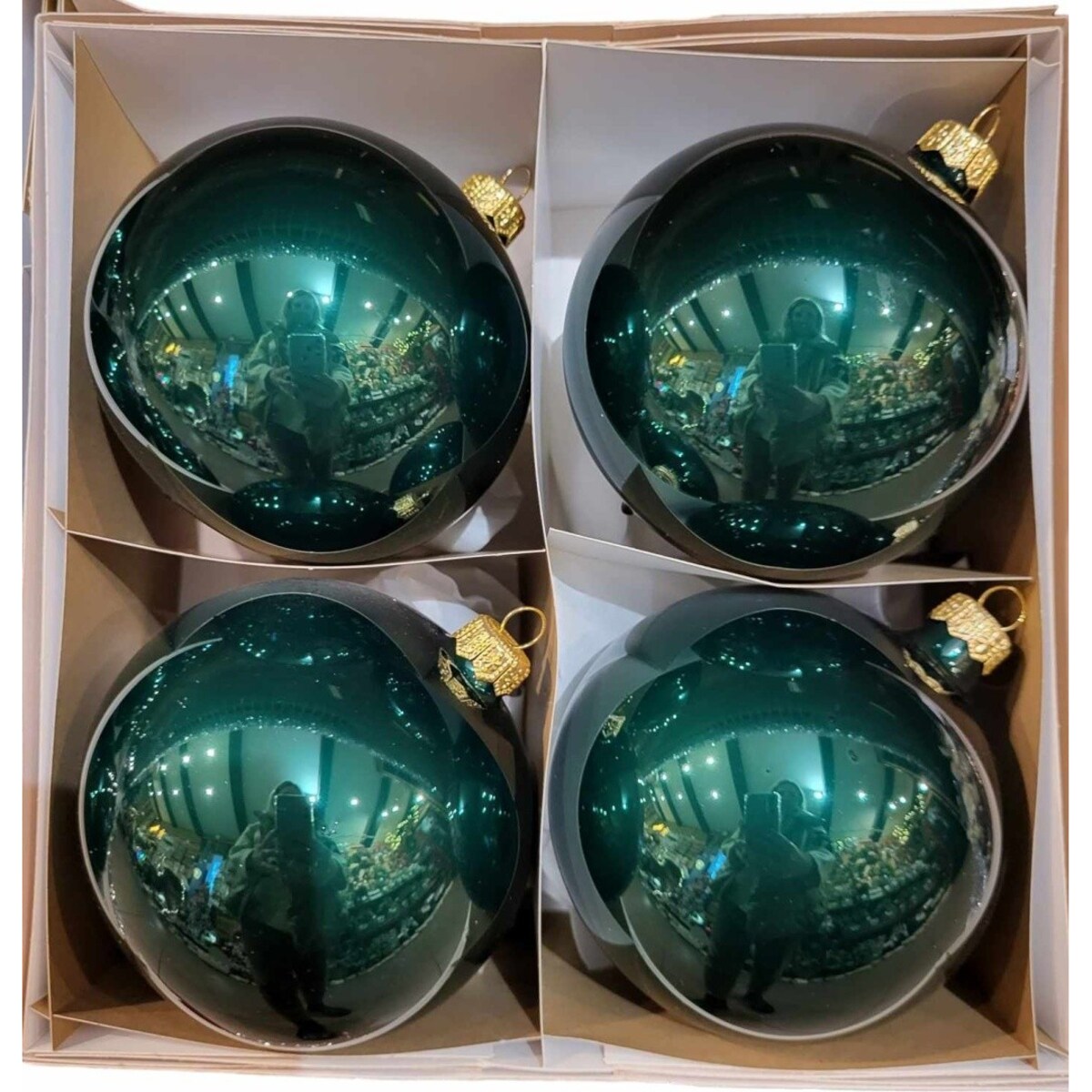 Bombka szklana 4 szt. OPALINA Ø 100 mm zielone