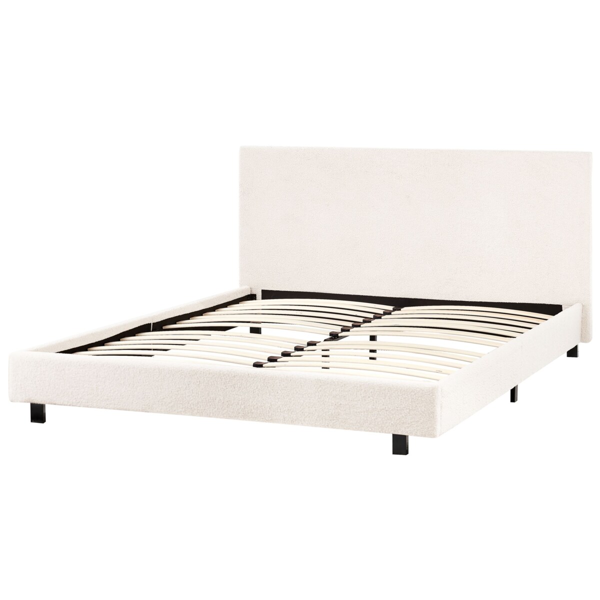 Łóżko Boucle ALBI 160 x 200 cm Złamana biel