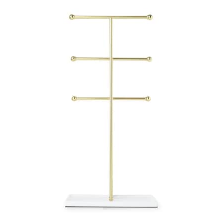Stojak na biżuterię złoty Trigem, 12.7 x 12.7 x 48.5 cm, Umbra