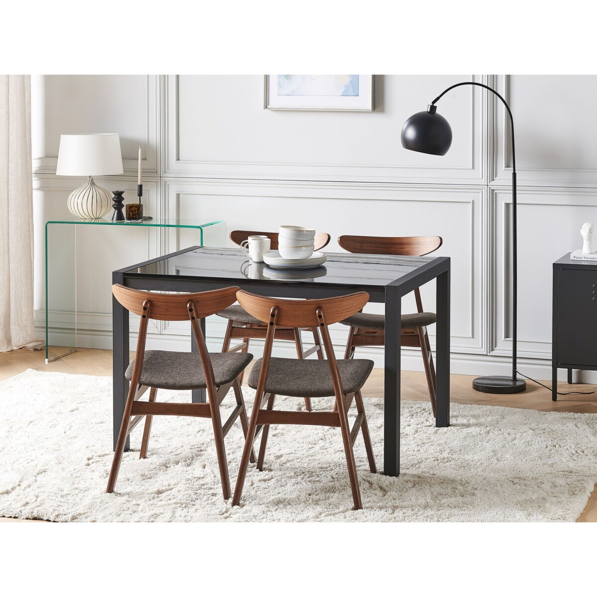 Stół do jadalni rozkładany 120/160 x 80 cm czarny GRANADA