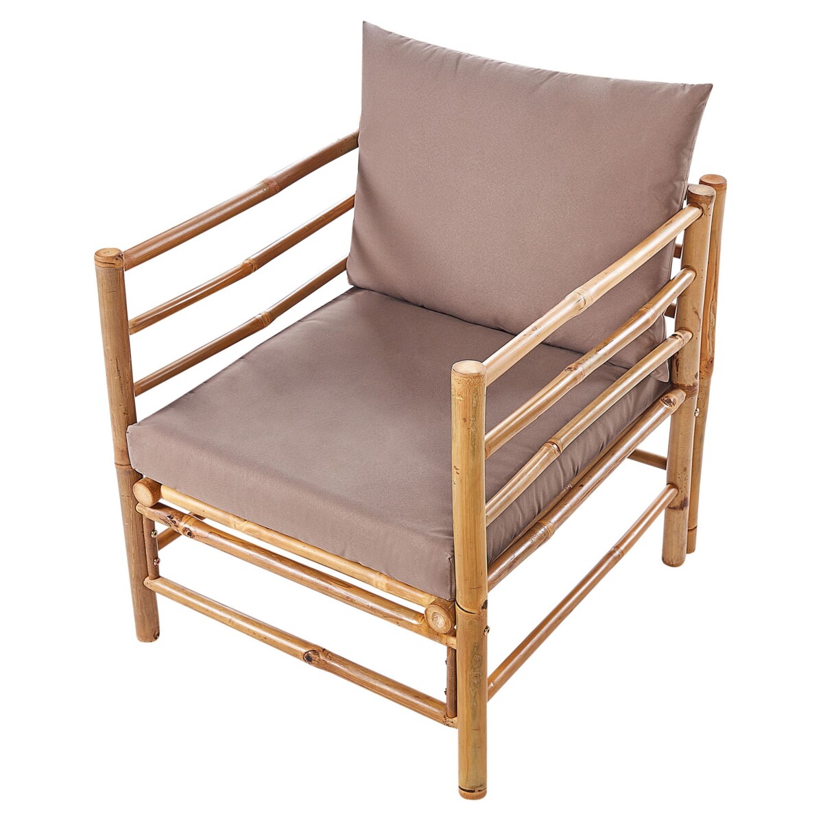 Fotel ogrodowy CERRETO Drewno bambusowe Beżowoszary