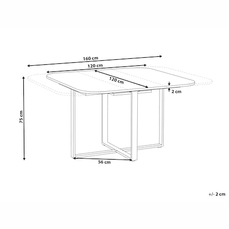 Stół do jadalni rozkładany COOPER Brązowy 120/160 cm 120 cm