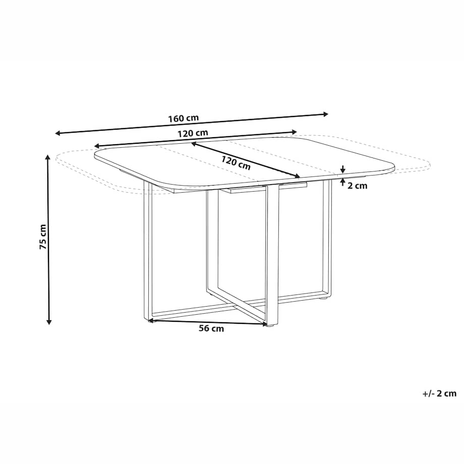 Stół do jadalni rozkładany COOPER Brązowy 120/160 cm 120 cm
