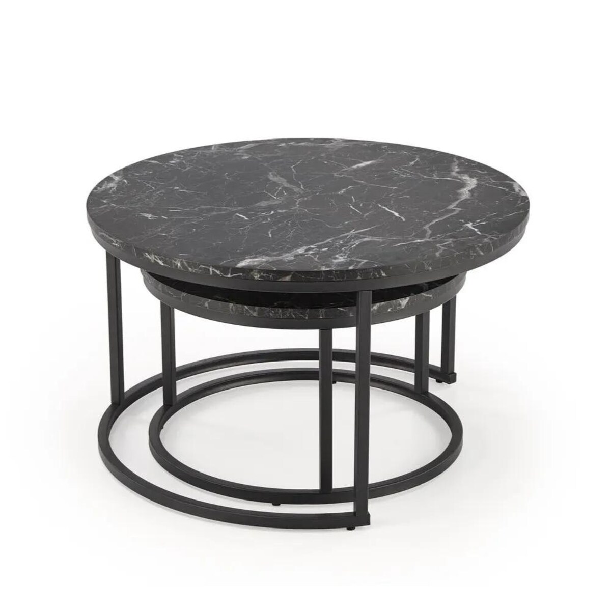 Zestaw 2 stolików JAVA czarny marmur