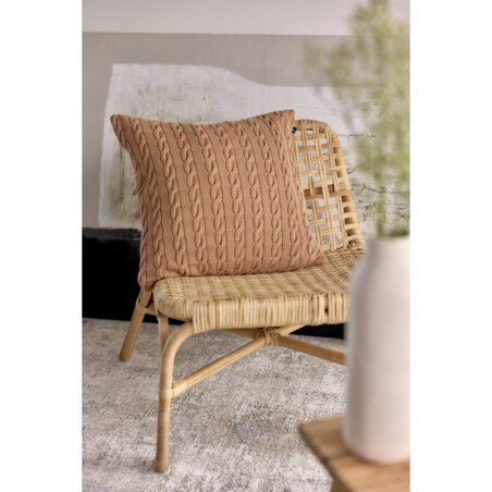 Poszewka warkocz kwadratowa karmelowa, 50 x 50 cm, La Manta