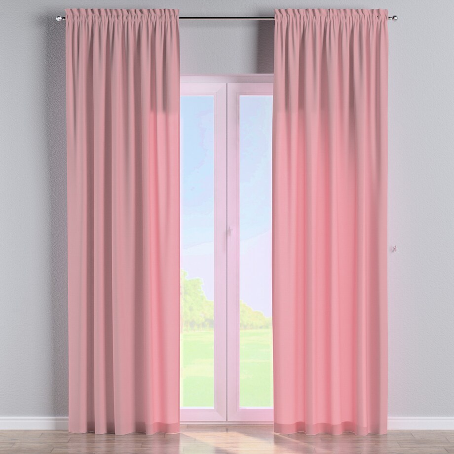 Zasłona na kanale z grzywką 1 szt. 130x245 brudny róż