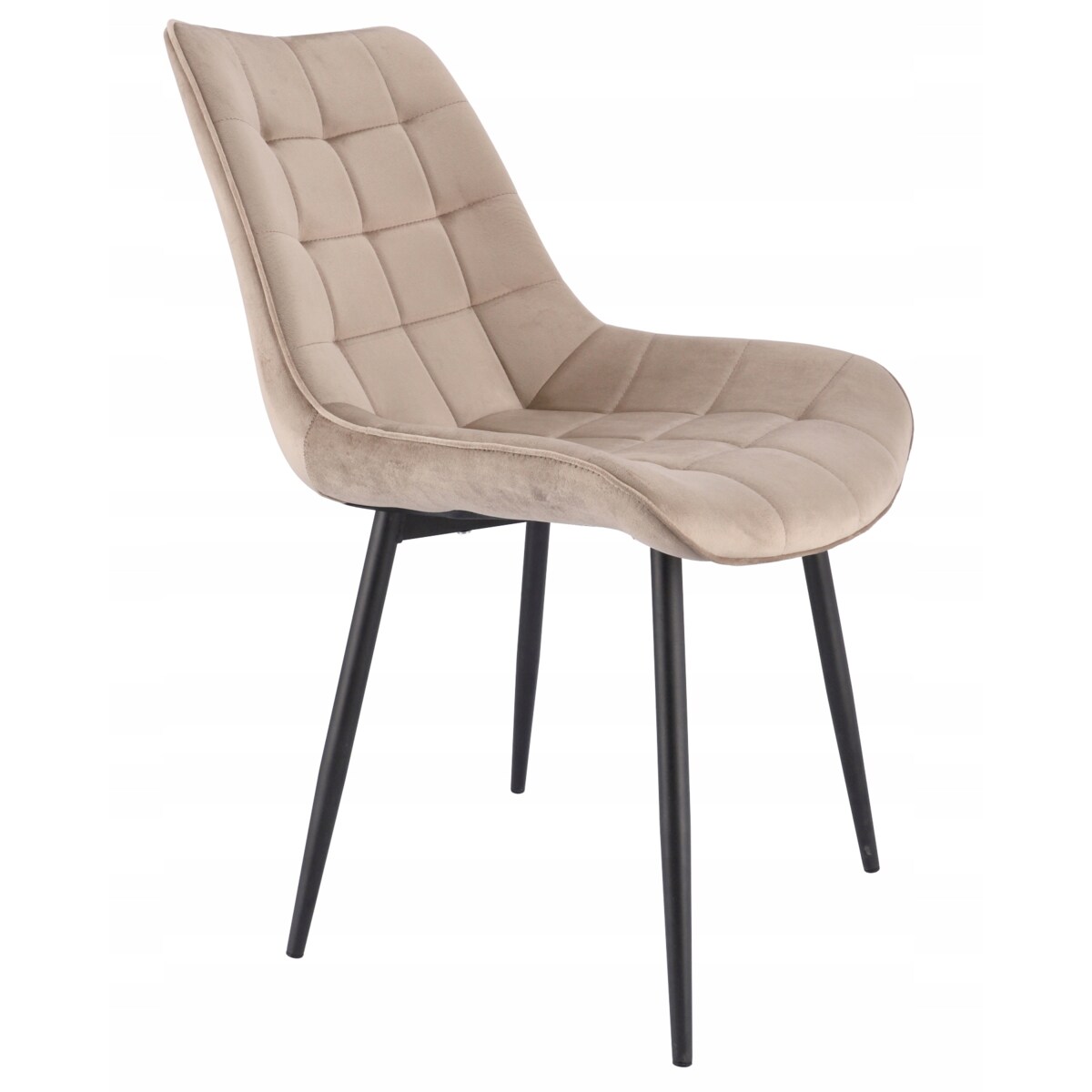 Krzesło tapicerowane welurowe MISTY beżowe