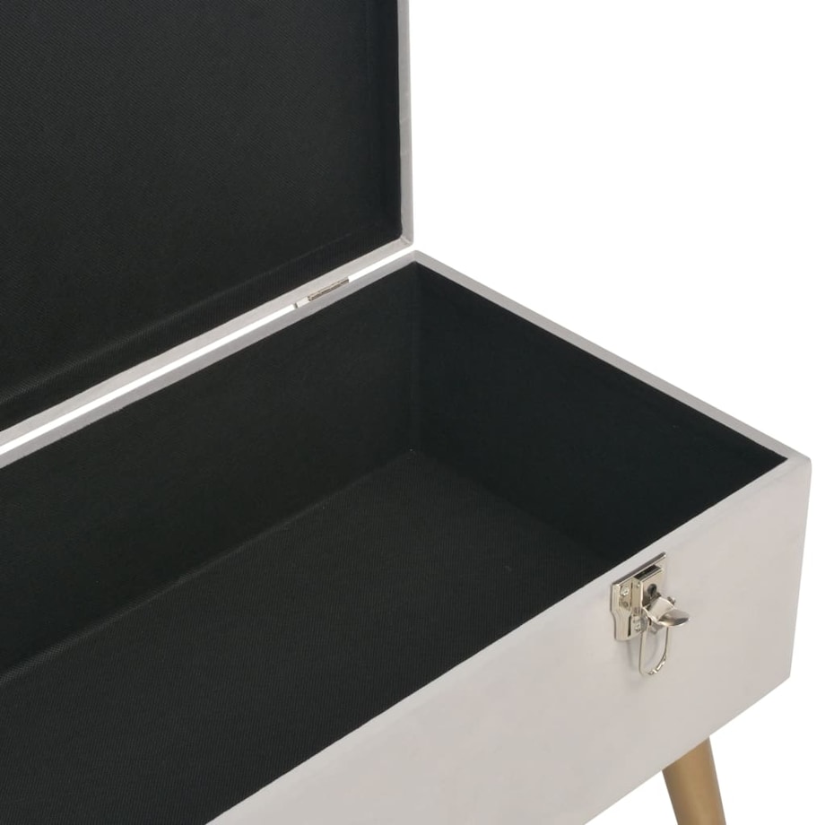 vidaXL Ławka ze schowkiem, 80 cm, szara, aksamitna